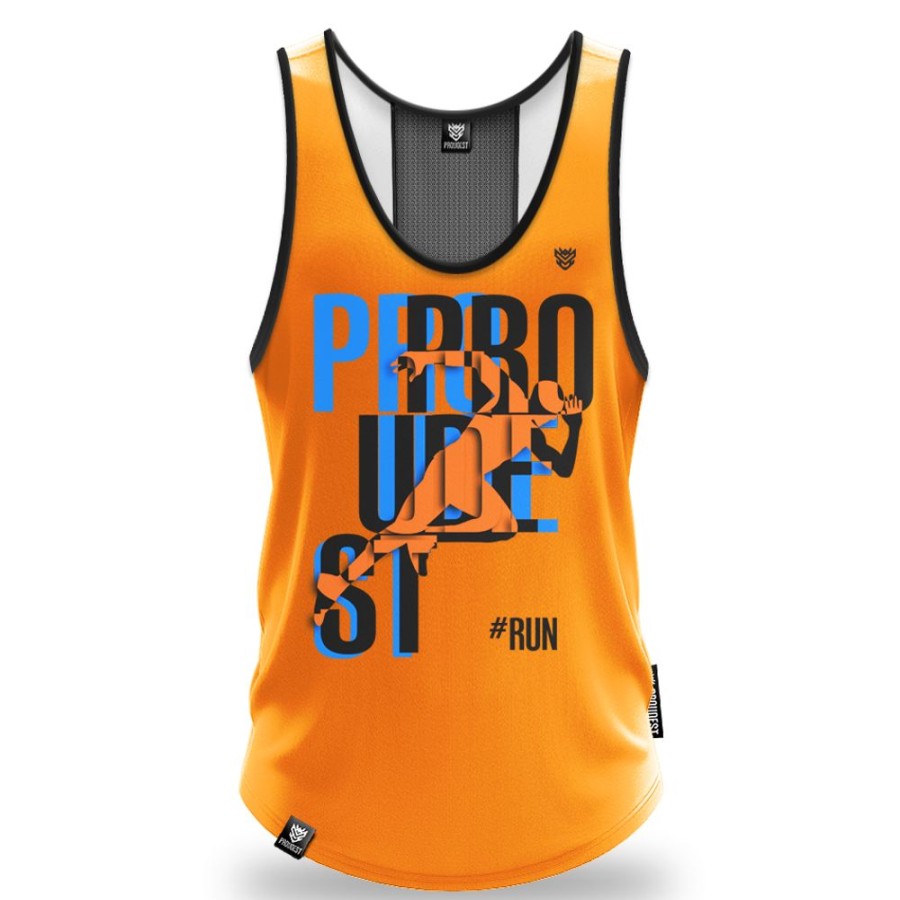 Mezczyzna Proudest | Tank Top Sportowy Run2 Orange Cool