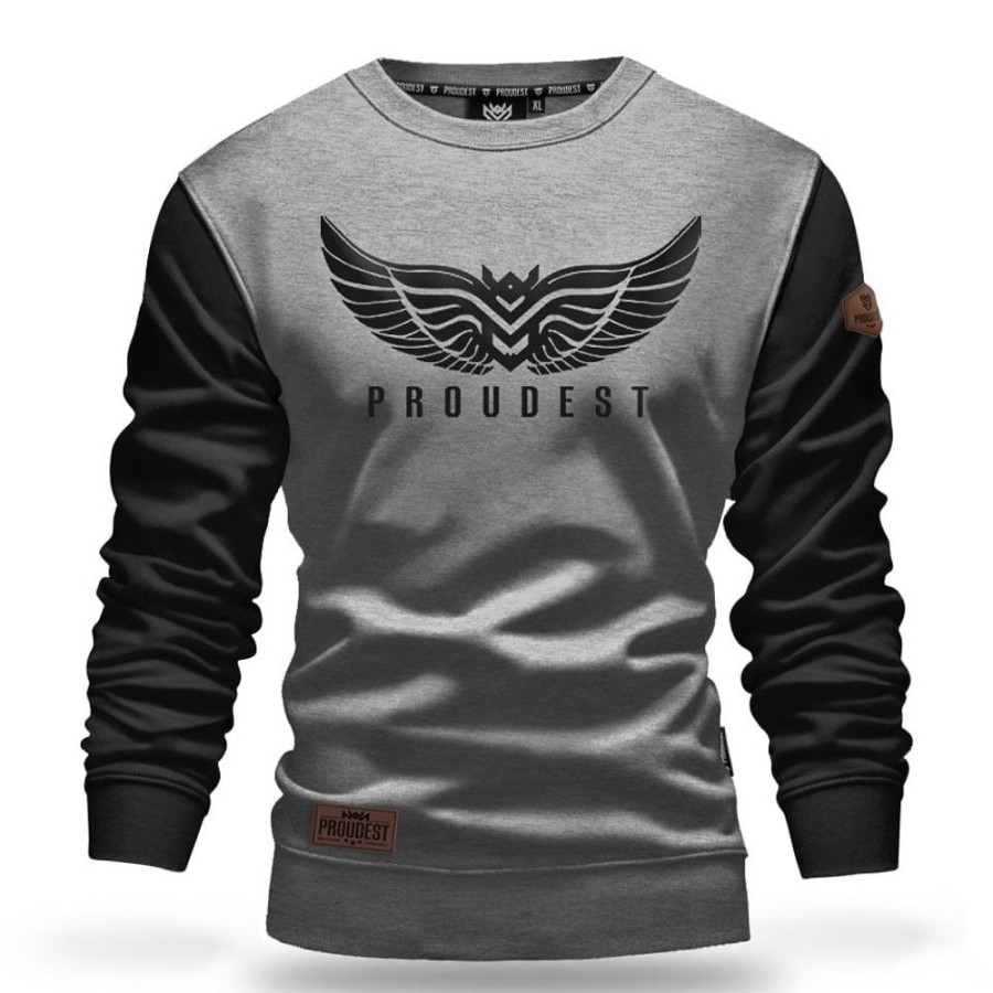 Mezczyzna Proudest | Bluza Klasyczna Wings Black&Gray