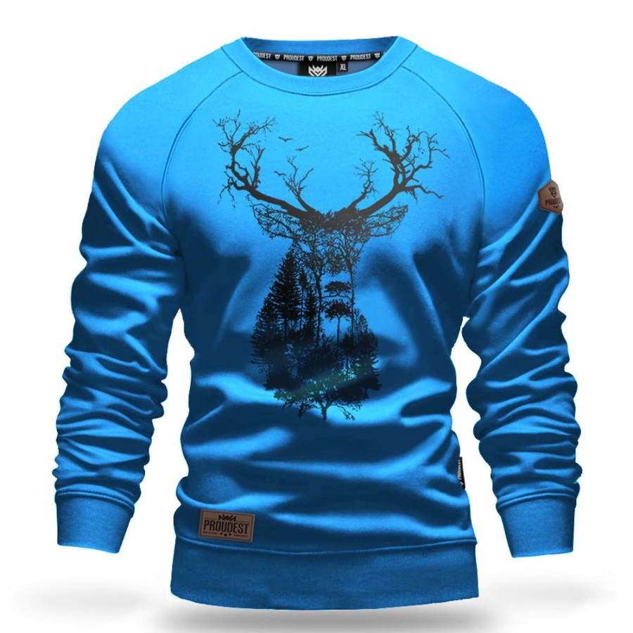 Mezczyzna Proudest | Bluza Klasyczna Deep Forest Deer Blue