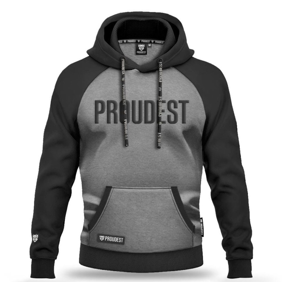 Mezczyzna Proudest | Bluza Kangurka Big Logo Black & Dark Gray