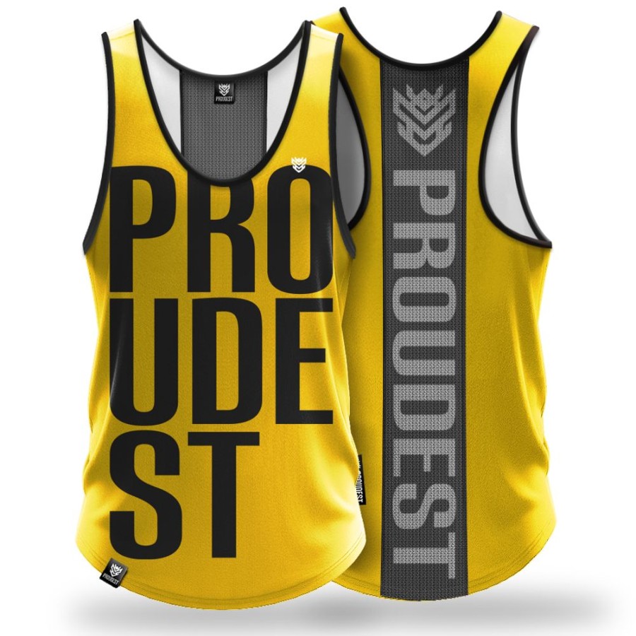 Mezczyzna Proudest | Tank Top Sportowy Big Yellow