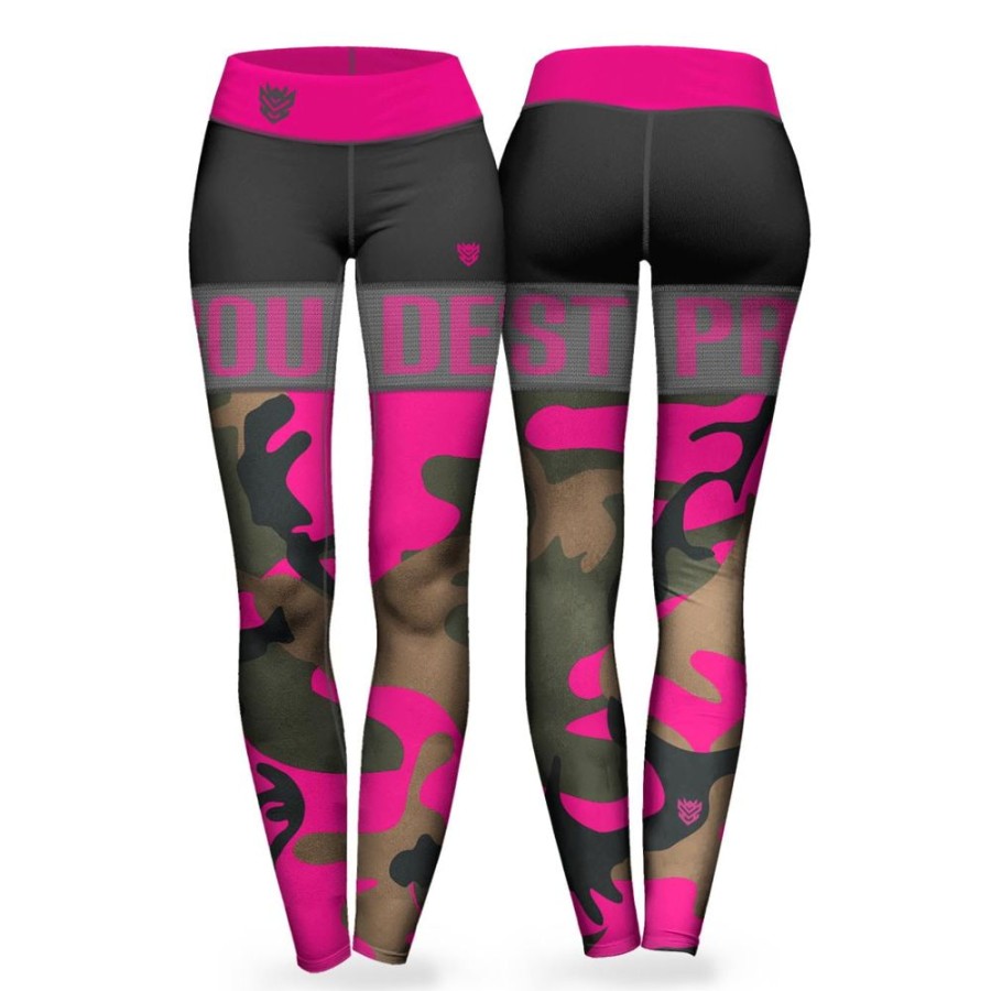 Kobieta Proudest | Legginsy Damskie Pink Camo Cool