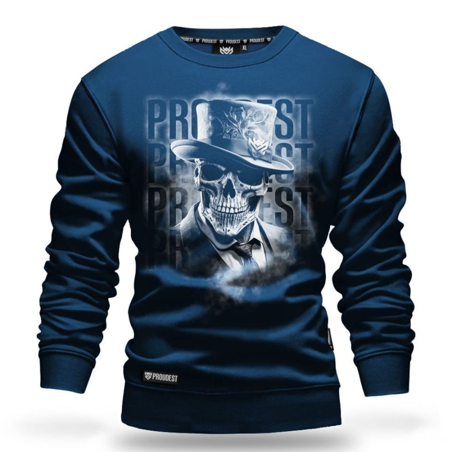 Mezczyzna Proudest | Bluza Klasyczna Gentleman Skull Dark Blue