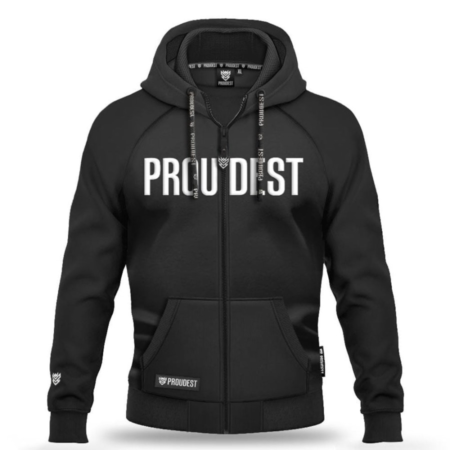 Mezczyzna Proudest | Bluza Rozpinana Black Big Logo