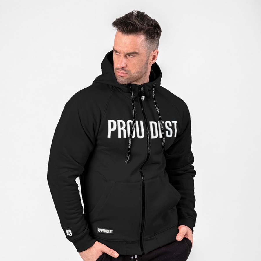 Mezczyzna Proudest | Bluza Rozpinana Black Big Logo