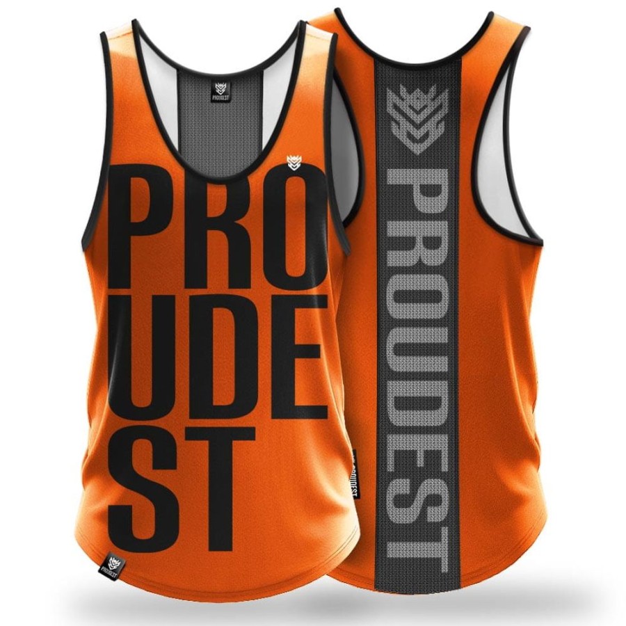 Mezczyzna Proudest | Tank Top Sportowy Big Orange