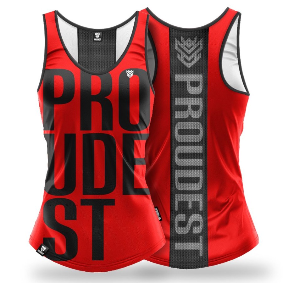 Kobieta Proudest | Tank Top Damski Sportowy Big Red