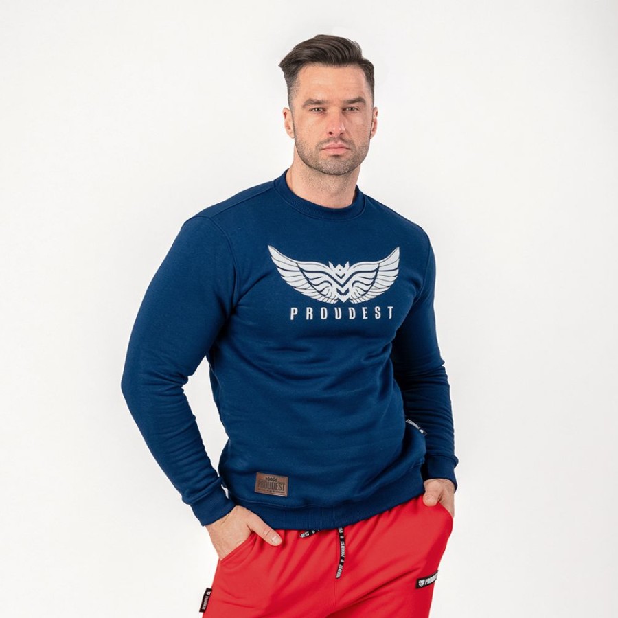 Mezczyzna Proudest | Bluza Klasyczna Wings Dark Blue