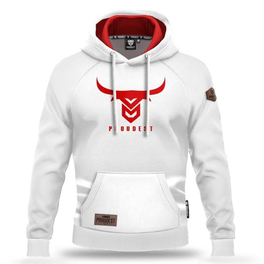 Mezczyzna Proudest | Bluza Kangurka Bull White