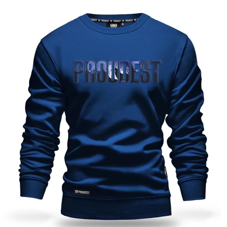 Mezczyzna Proudest | Bluza Klasyczna Logo Wolf Dark Blue