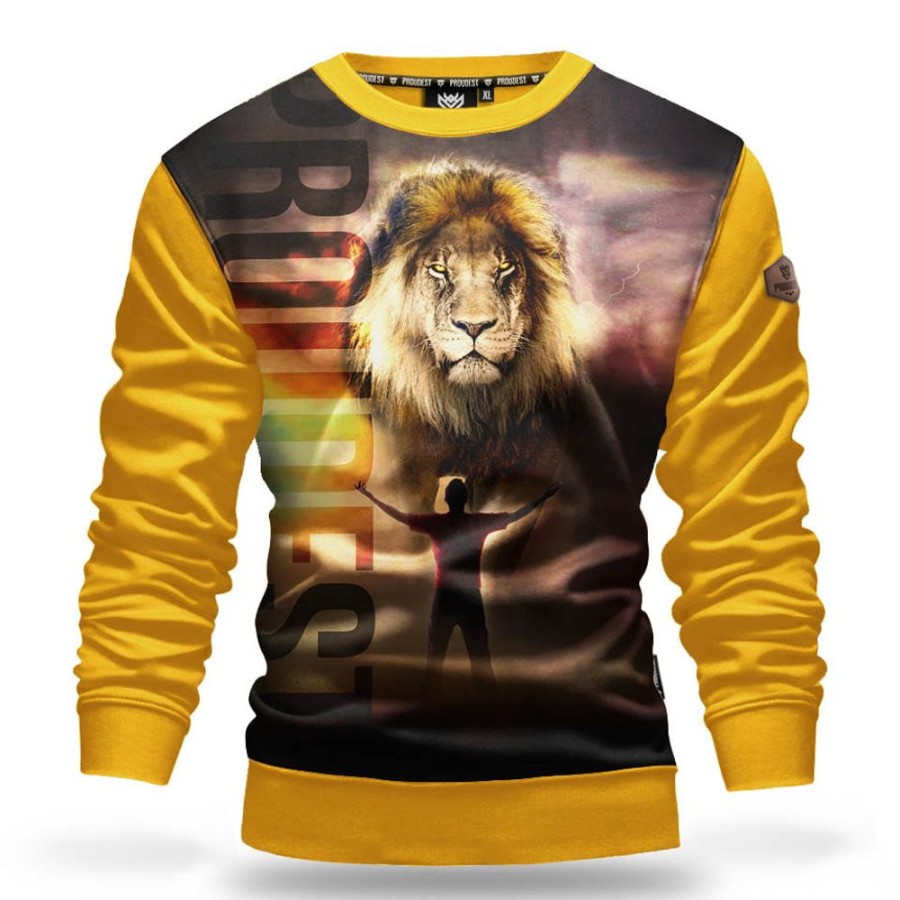 Mezczyzna Proudest | Bluza Klasyczna Mix Lion Yellow