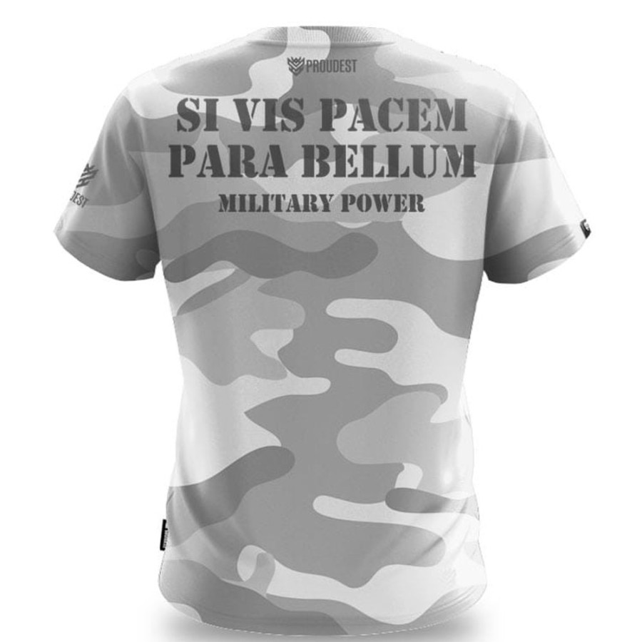 Mezczyzna Proudest | Koszulka Klasyczna Military Power Camo Grey