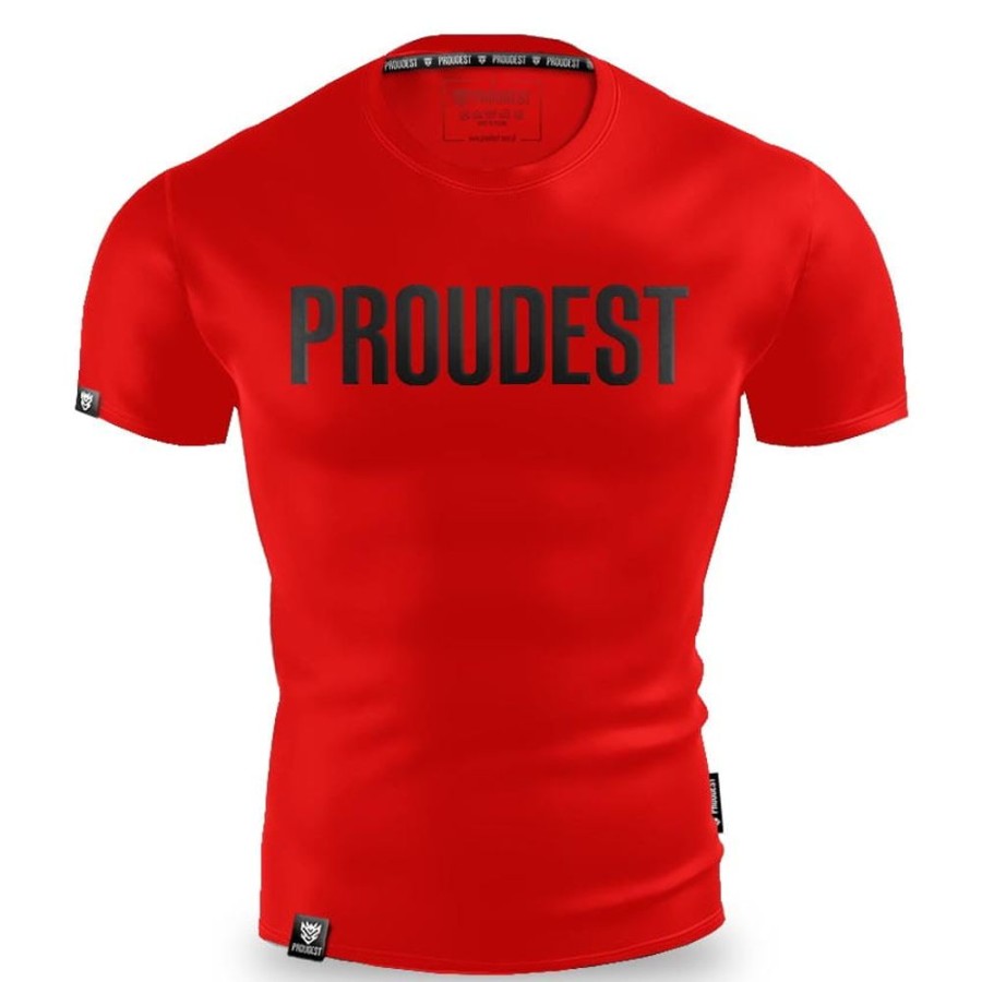 Mezczyzna Proudest | Koszulka Bawelniana Slim Red Logo