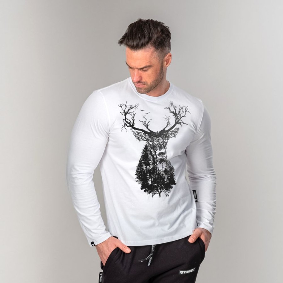 Mezczyzna Proudest | Longsleeve Deep Forest Deer White