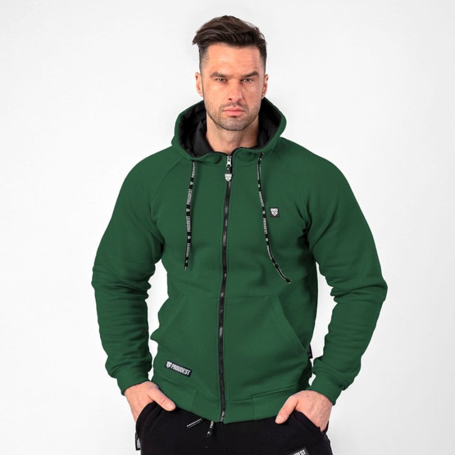 Mezczyzna Proudest | Bluza Rozpinana Dark Green Pro