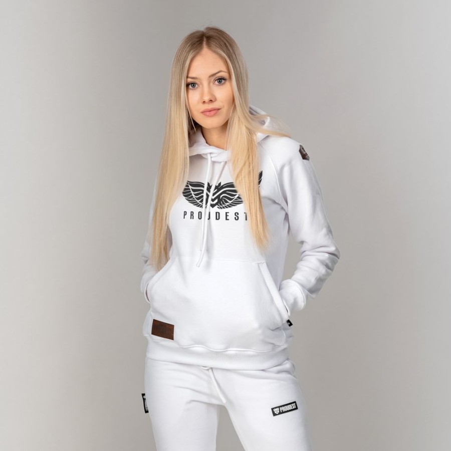 Kobieta Proudest | Bluza Kangurka Damska Wings White