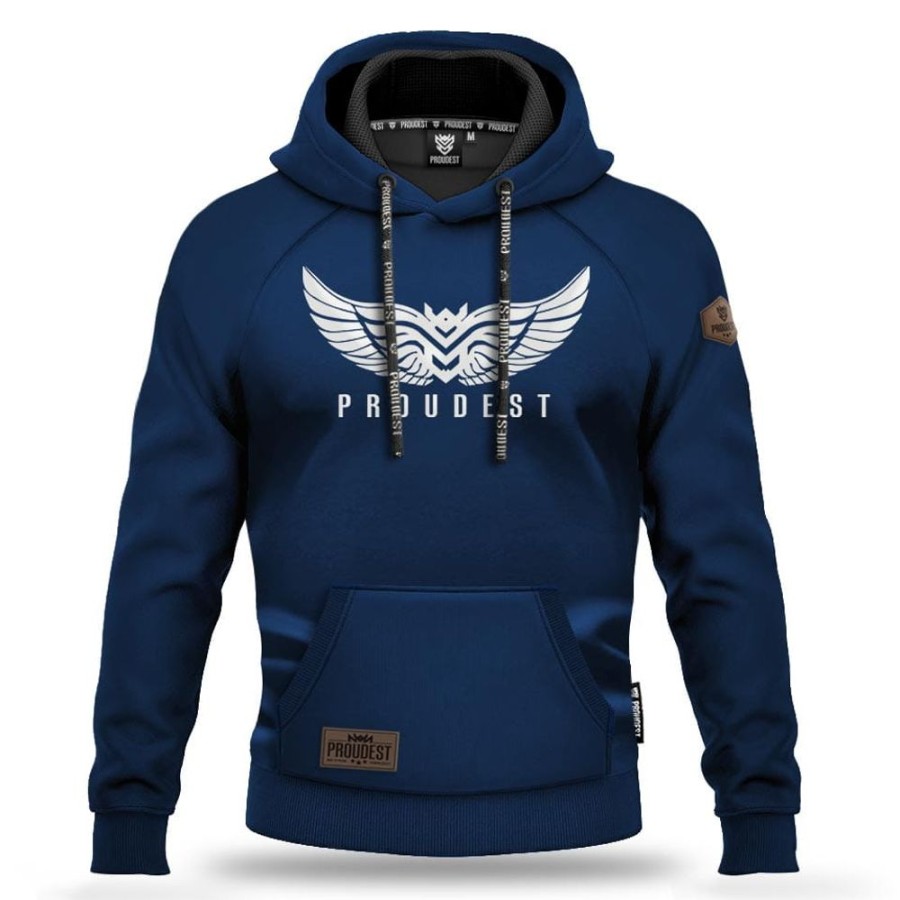 Mezczyzna Proudest | Bluza Kangurka Wings Dark Blue