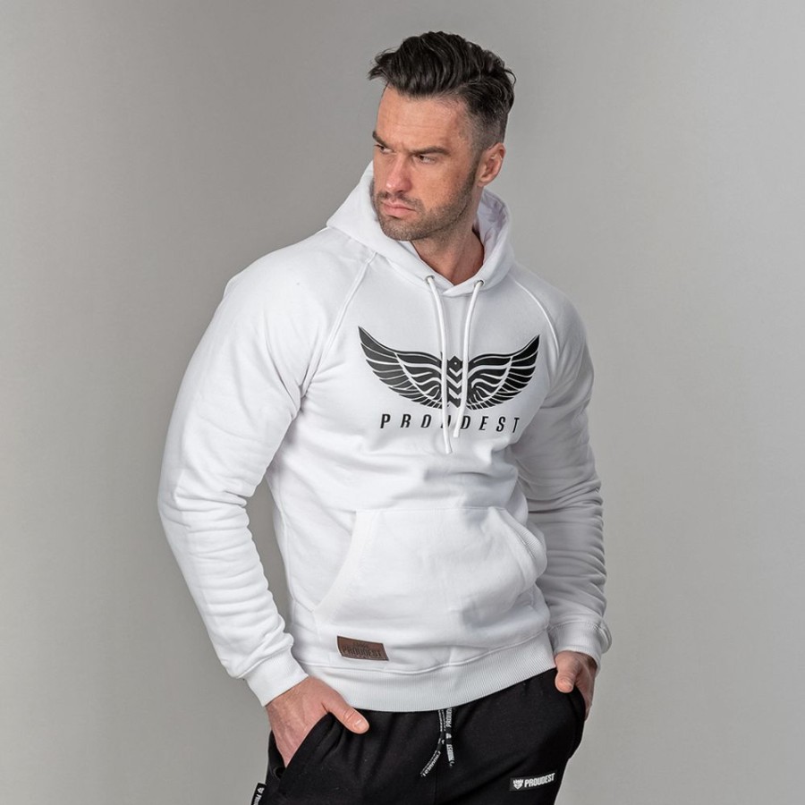 Mezczyzna Proudest | Bluza Kangurka Wings White