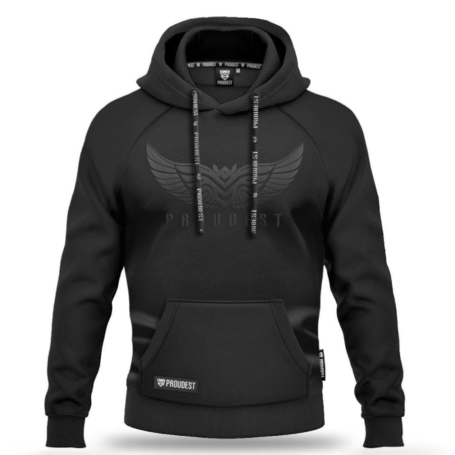 Mezczyzna Proudest | Bluza Kangurka Wings All Black