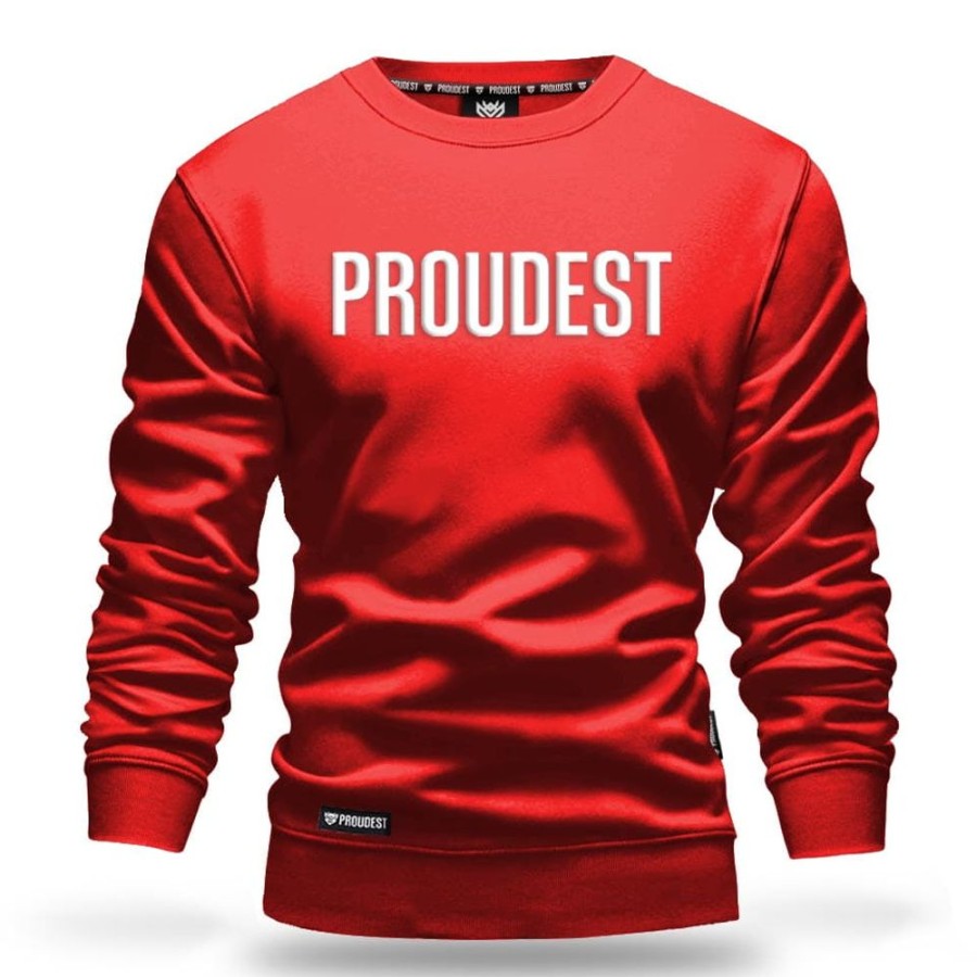 Mezczyzna Proudest | Bluza Klasyczna Red Big Logo