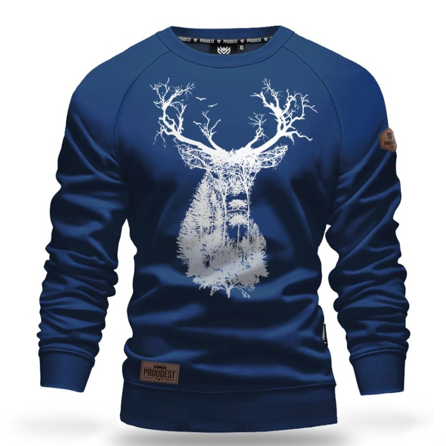 Mezczyzna Proudest | Bluza Klasyczna Deep Forest Deer Dark Blue