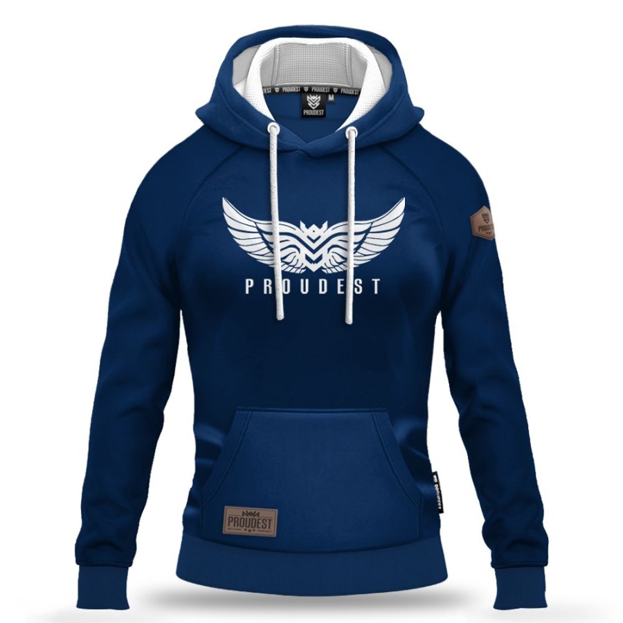 Kobieta Proudest | Bluza Kangurka Damska Wings Dark Blue