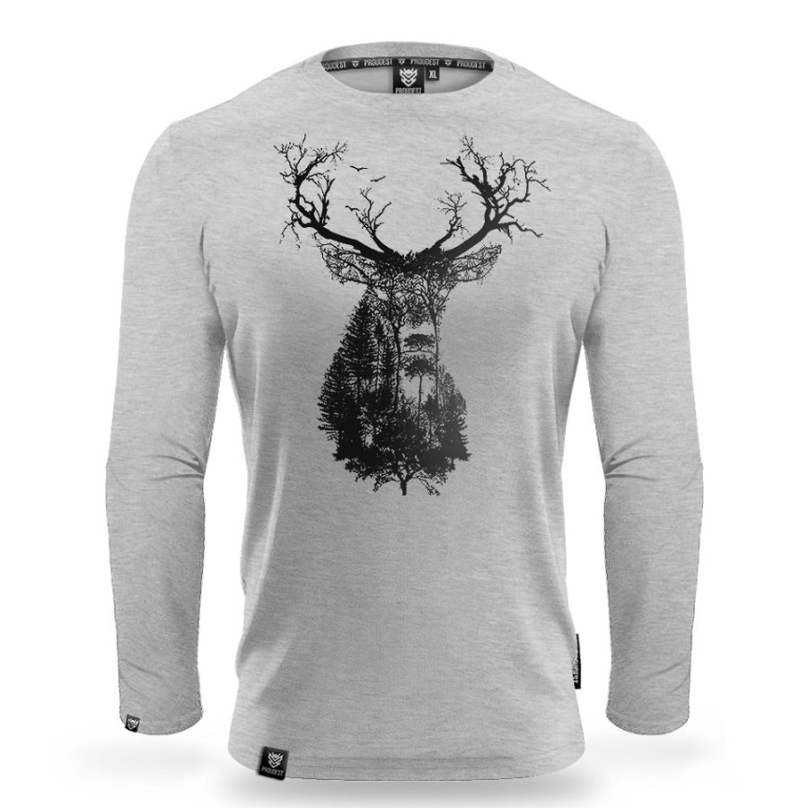 Mezczyzna Proudest | Longsleeve Deep Forest Deer Gray