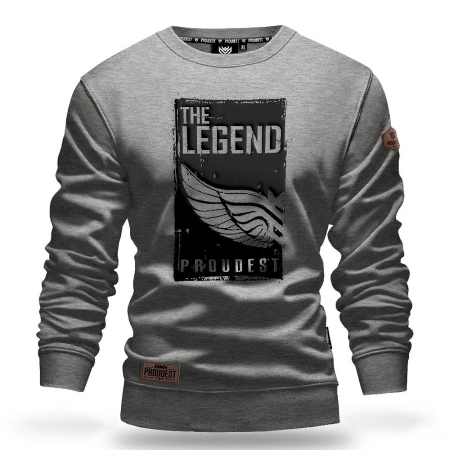 Mezczyzna Proudest | Bluza Klasyczna The Legend Dark Gray Melange