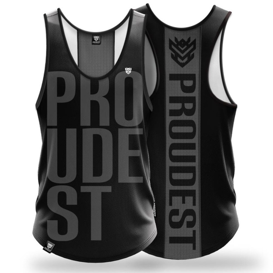 Mezczyzna Proudest | Tank Top Sportowy Big Black