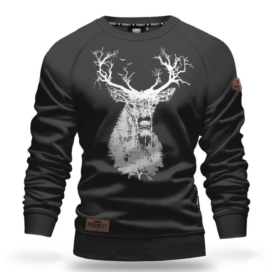 Mezczyzna Proudest | Bluza Klasyczna Deep Forest Deer Black