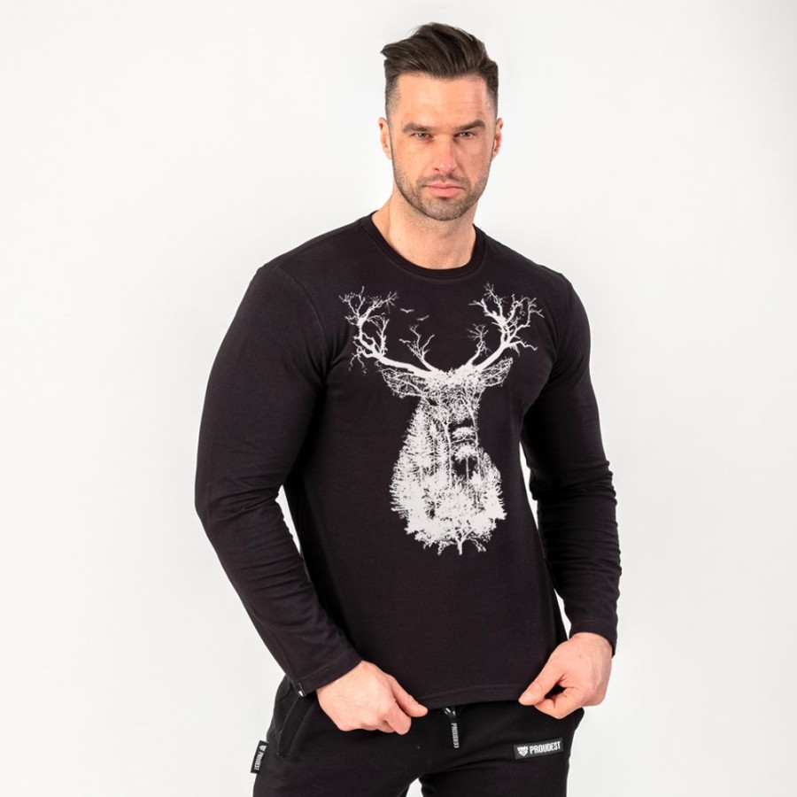 Mezczyzna Proudest | Longsleeve Deep Forest Deer Black