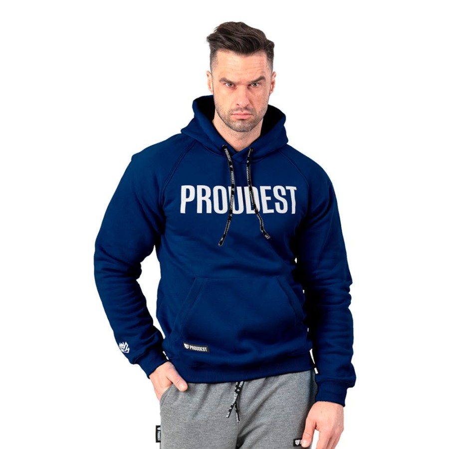 Mezczyzna Proudest | Bluza Kangurka Big Logo Dark Blue