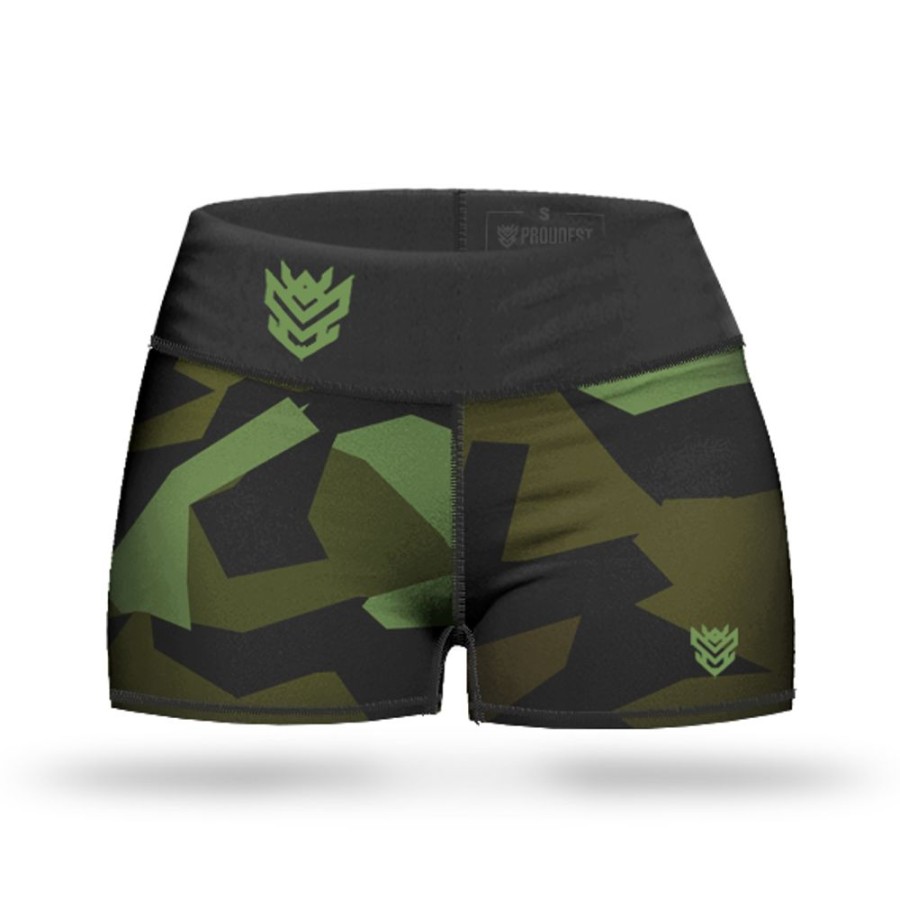 Kobieta Proudest | Spodenki Elastyczne Damskie Camo N13 Green