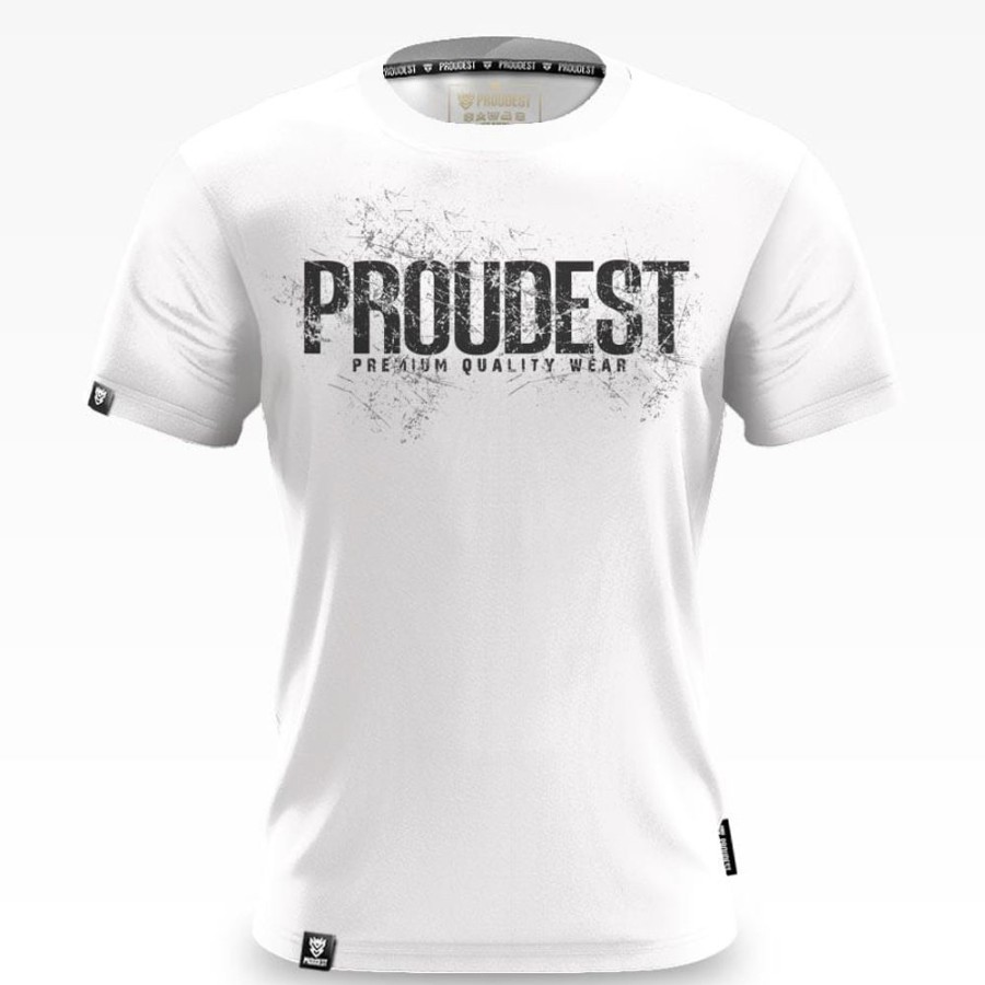 Mezczyzna Proudest | Koszulka Bawelniana Premium Mono White