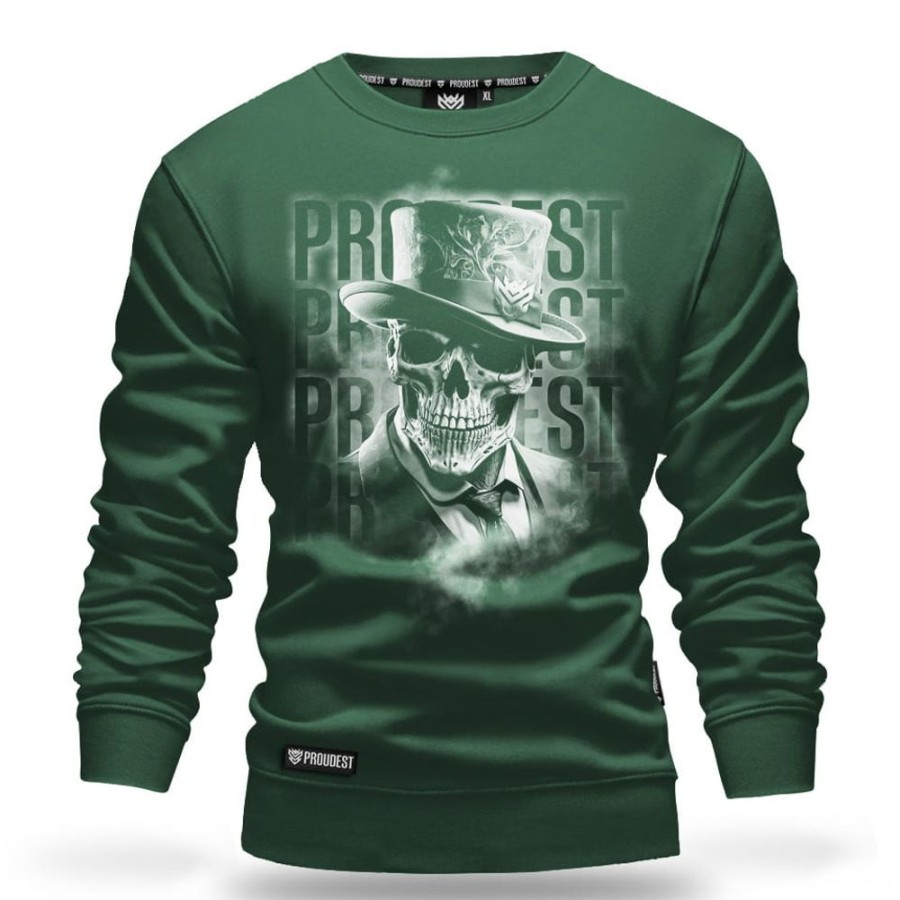 Mezczyzna Proudest | Bluza Klasyczna Gentleman Skull Dark Green