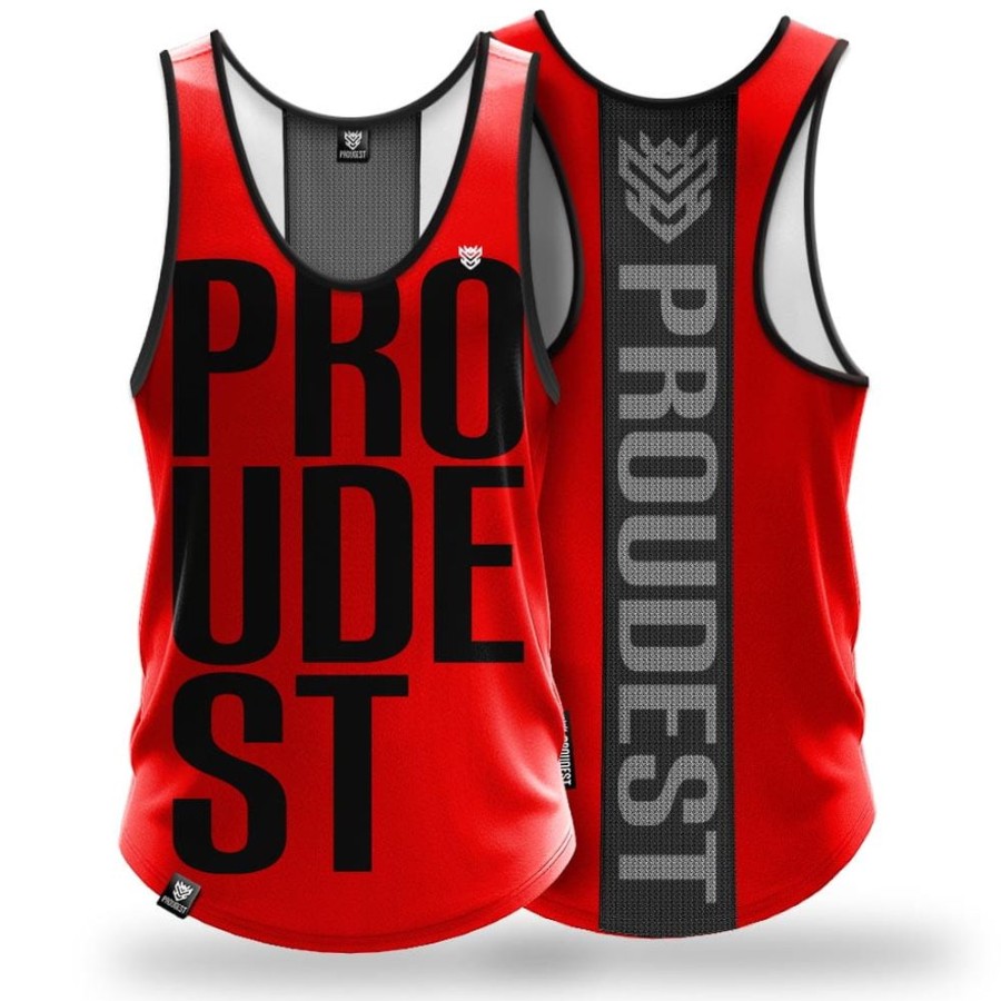 Mezczyzna Proudest | Tank Top Sportowy Big Red