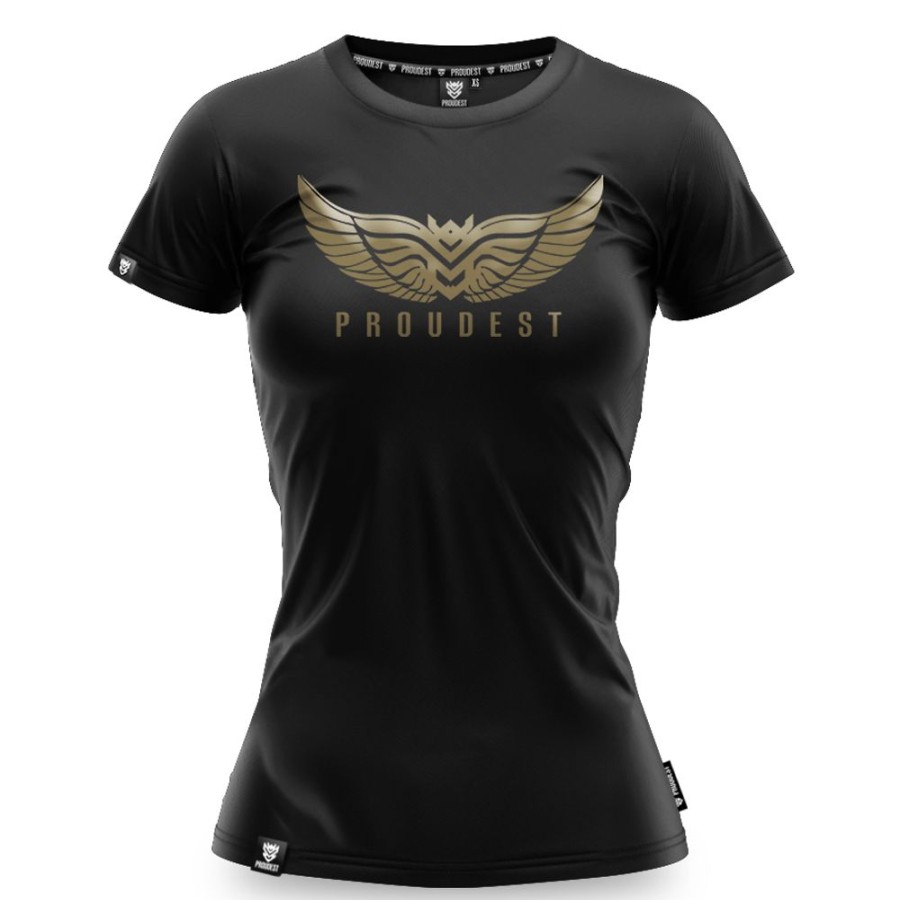 Kobieta Proudest | Koszulka Bawelniana Damska Wings Black