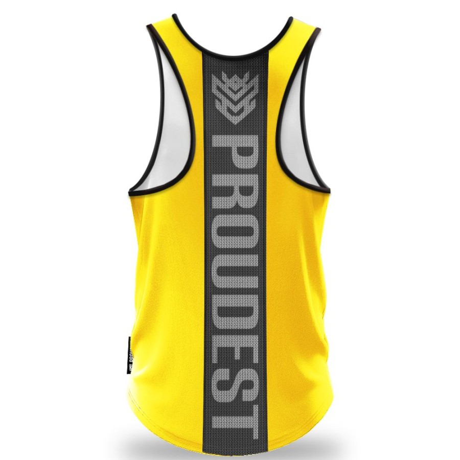 Mezczyzna Proudest | Tank Top Sportowy Run2 Yellow Cool