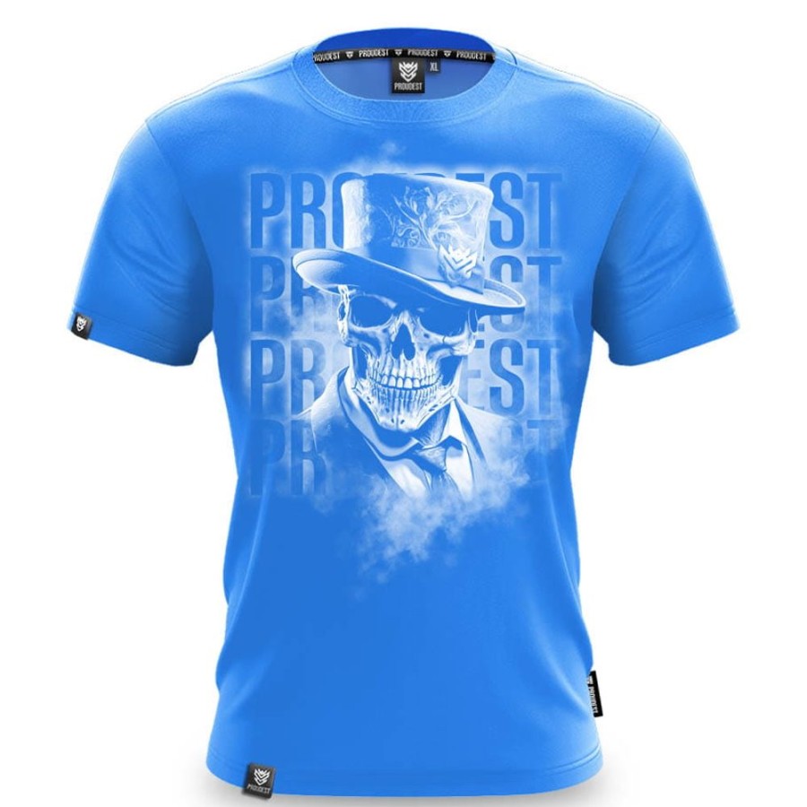 Mezczyzna Proudest | Koszulka Bawelniana Gentleman Skull Blue