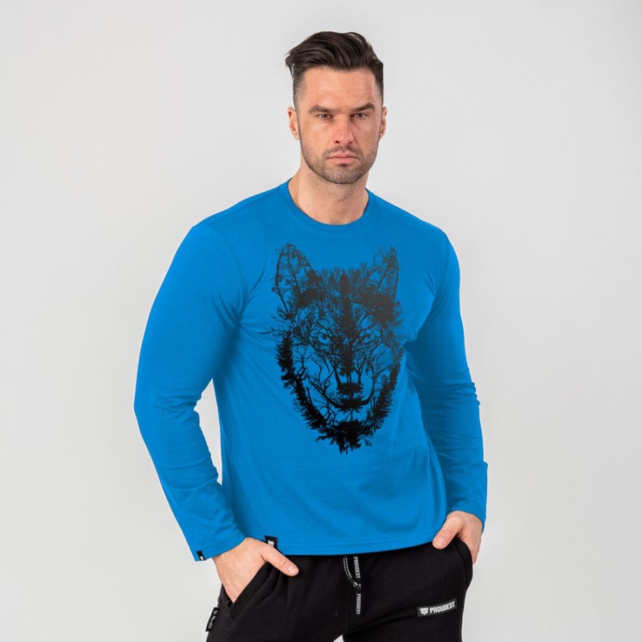 Mezczyzna Proudest | Longsleeve Deep Forest Wolf Blue