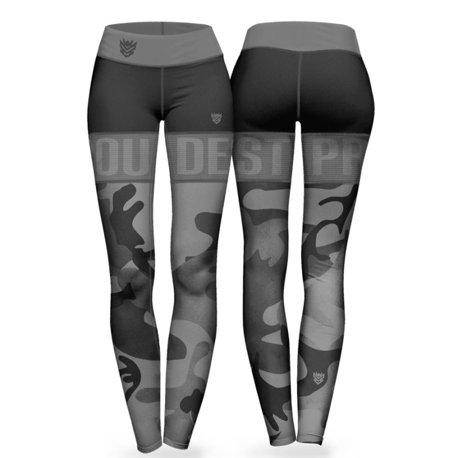 Kobieta Proudest | Legginsy Damskie Grey Camo Cool