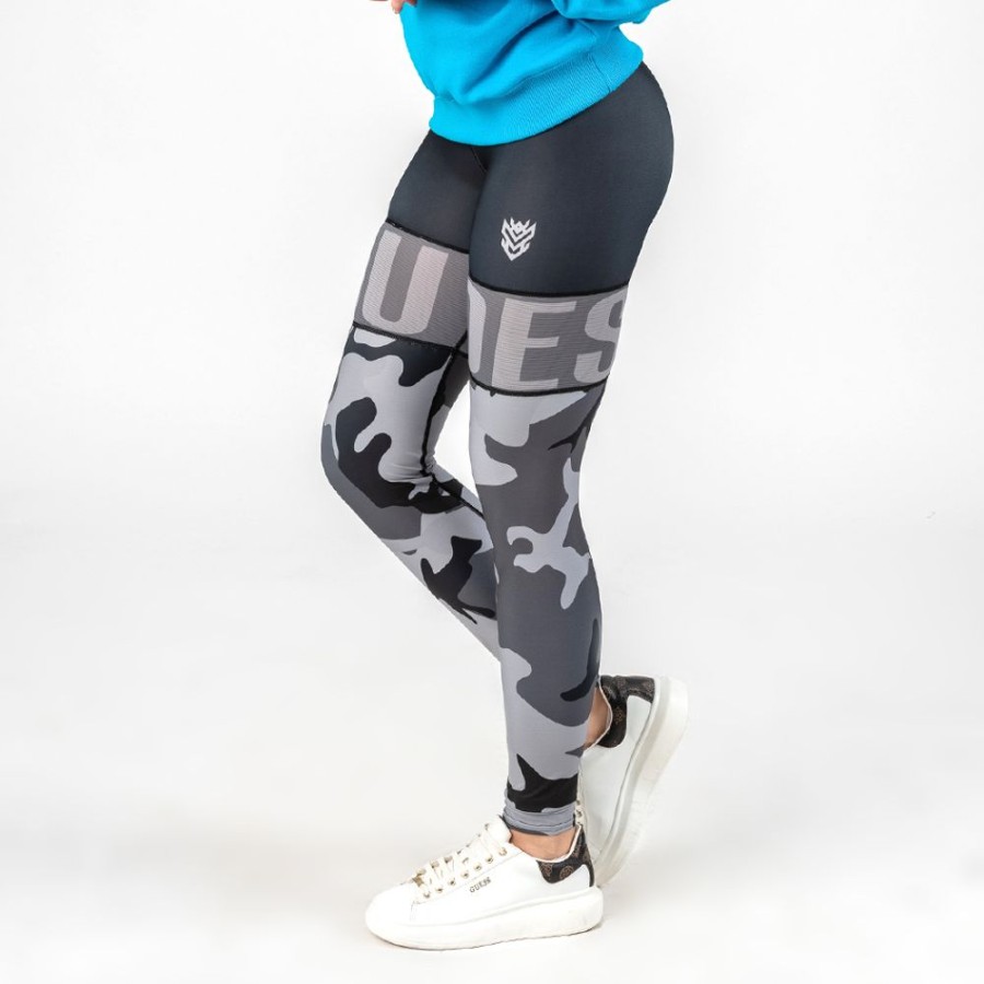 Kobieta Proudest | Legginsy Damskie Grey Camo Cool