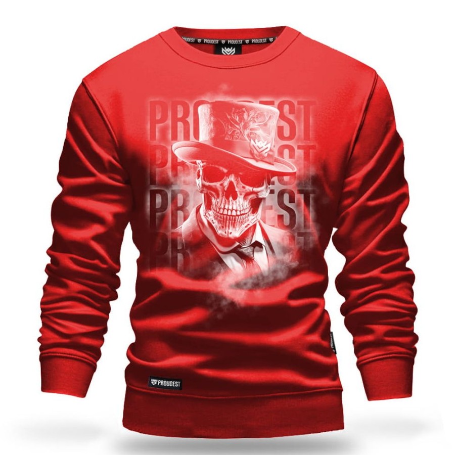 Mezczyzna Proudest | Bluza Klasyczna Gentleman Skull Red