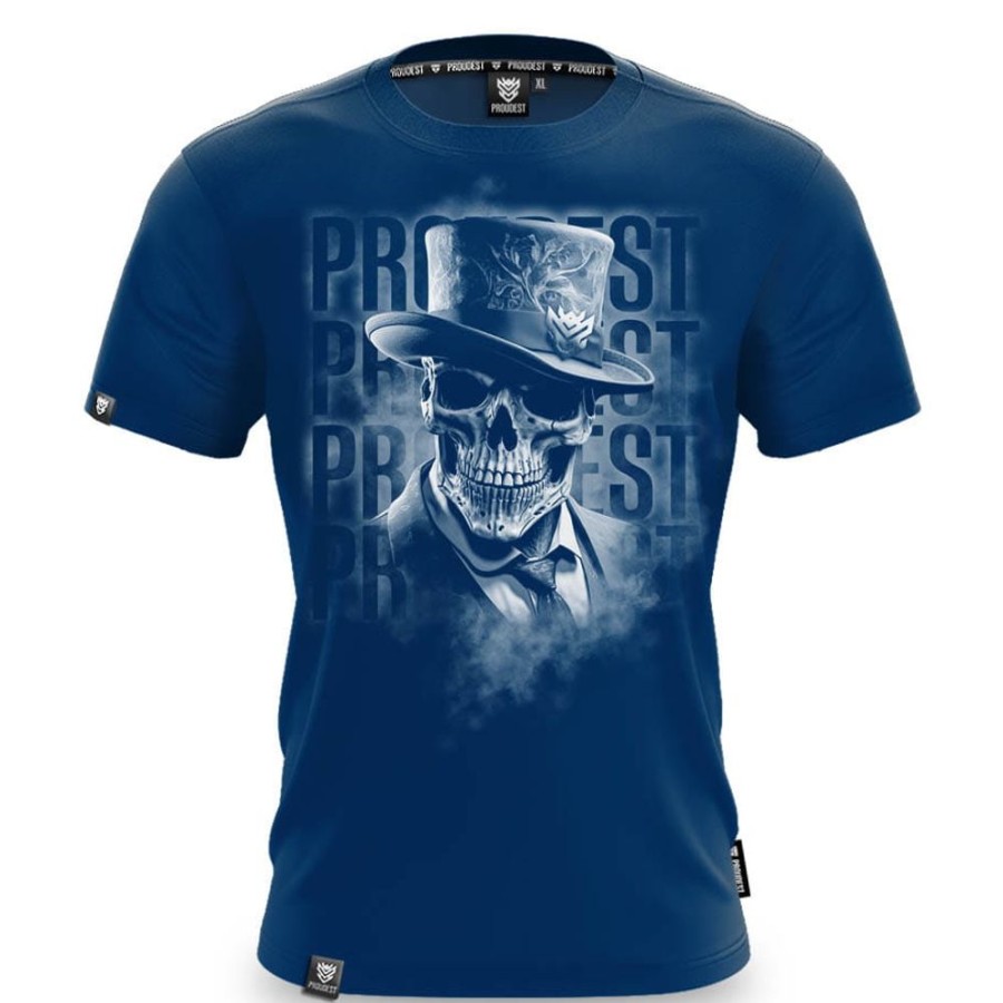 Mezczyzna Proudest | Koszulka Bawelniana Gentleman Skull Dark Blue