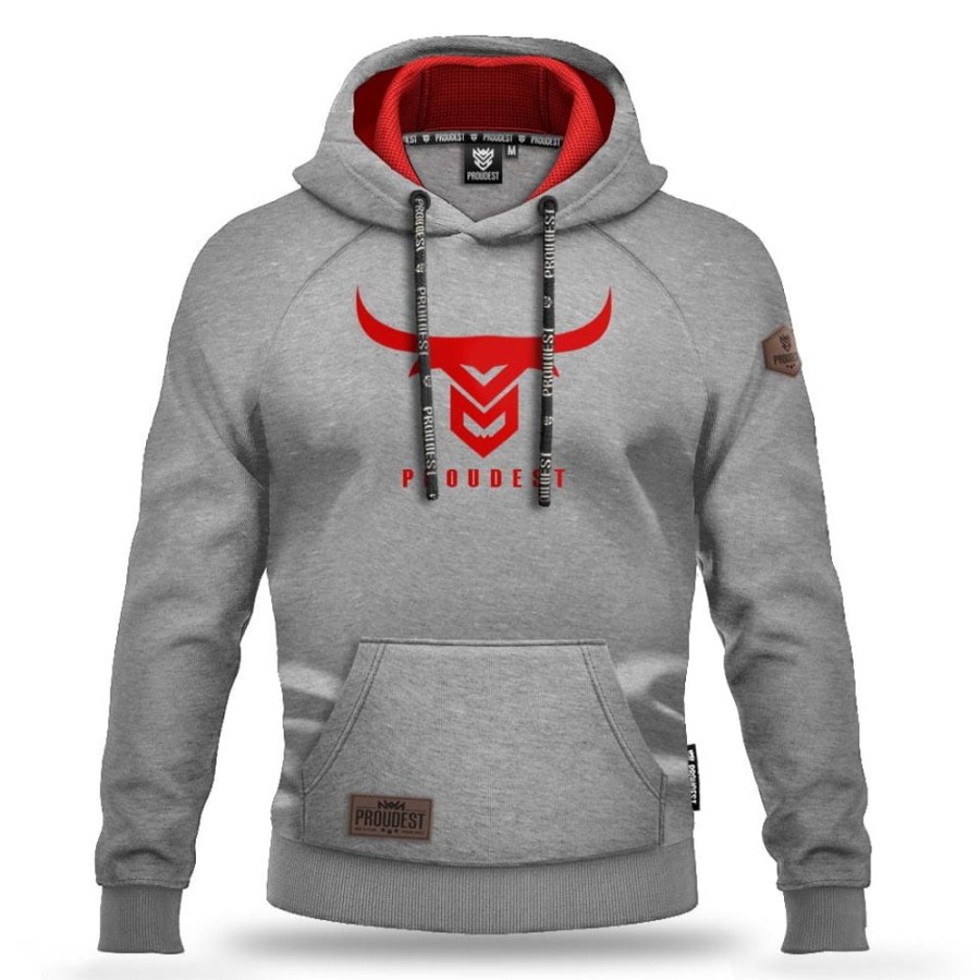 Mezczyzna Proudest | Bluza Kangurka Bull Gray