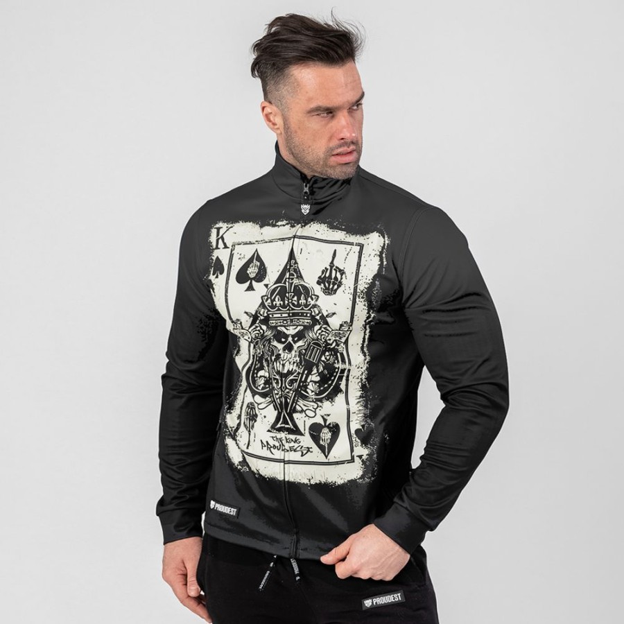 Mezczyzna Proudest | Bluza Rozpinana Ze Stojka King Card Black