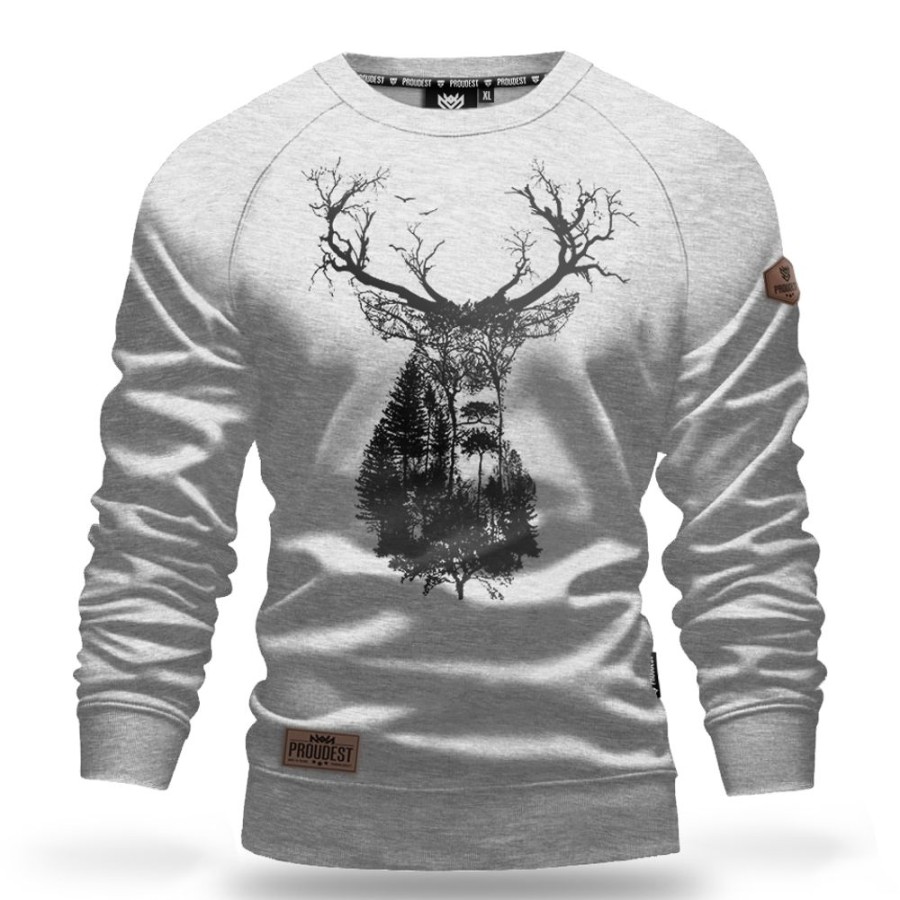 Mezczyzna Proudest | Bluza Klasyczna Deep Forest Deer Gray