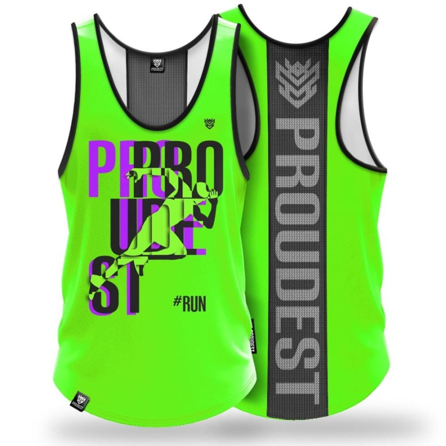 Mezczyzna Proudest | Tank Top Sportowy Run2 Green Cool