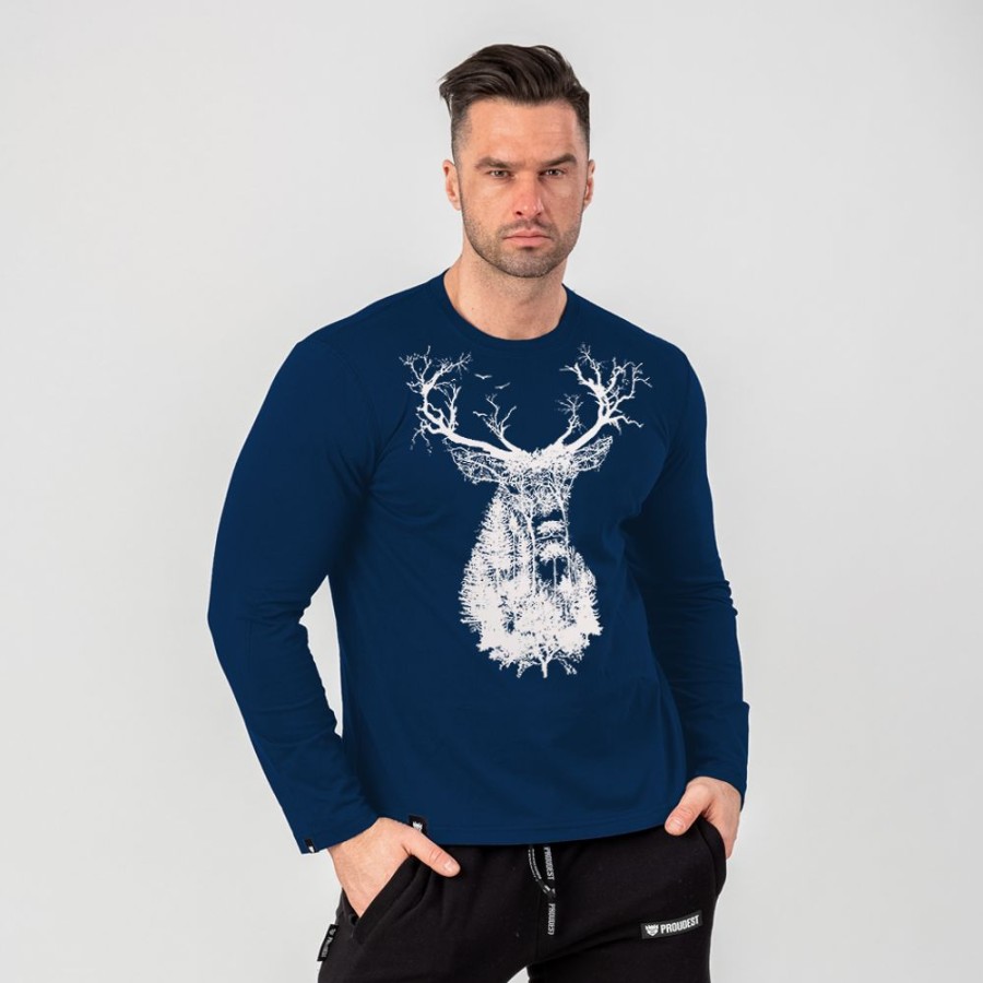 Mezczyzna Proudest | Longsleeve Deep Forest Deer Dark Blue