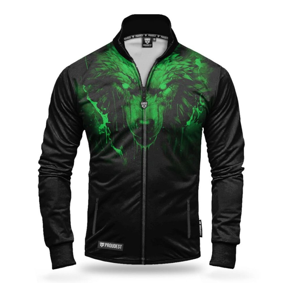 Mezczyzna Proudest | Bluza Rozpinana Ze Stojka Cyber Wolf Green